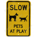 Reflective Aluminum Sign - Reflective Stop Slow Children And Pets At Play Sign